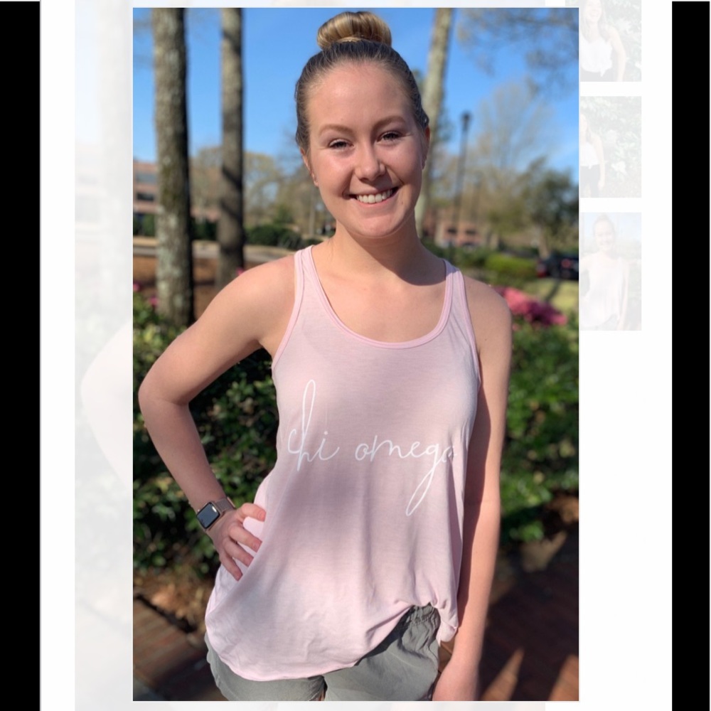 ⚡️Clearance Chi Omega Pink Tank Top